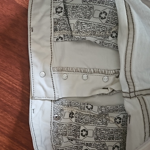 Massimo Power Stretch High Rise Denim Shorts Button Fly Raw Hem Sz 6/ 28 White - Picture 11 of 11